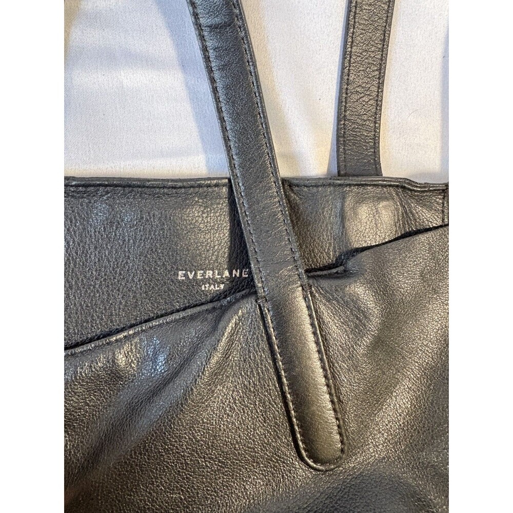 Everlane Petra Market Shoulder Tote Bag - Black Italian Leather - Picture 8 of 10